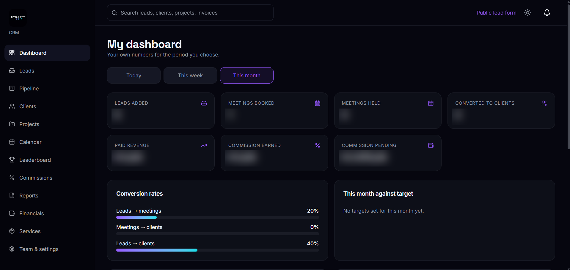Sales Team CRM website preview